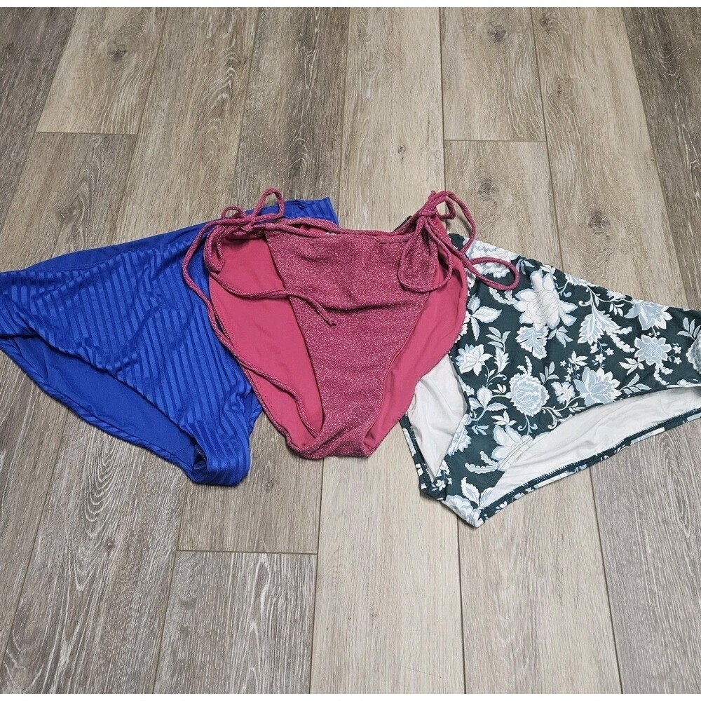 Bikini Bottoms Bundle Lot 3 Piece Women's 18 20 Plus Size Good American 7 String